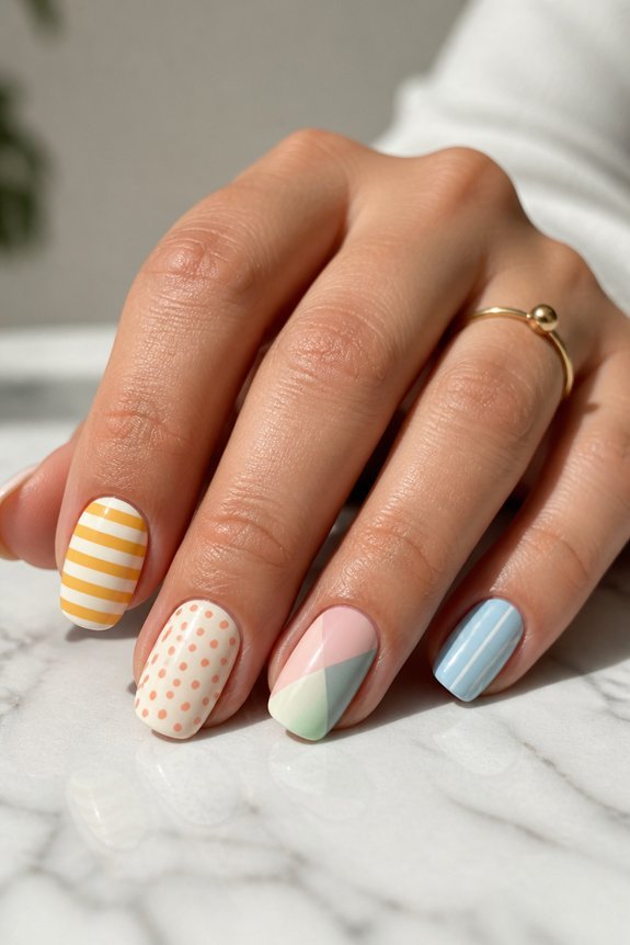 playful geometric nail designs