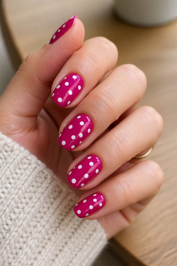 playful magenta polka dots