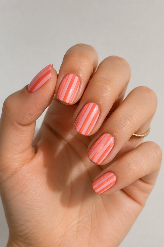 playful pink orange stripes
