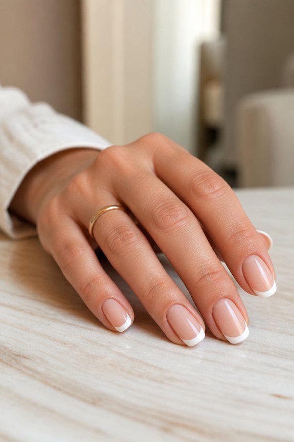 polished neutral summer nails