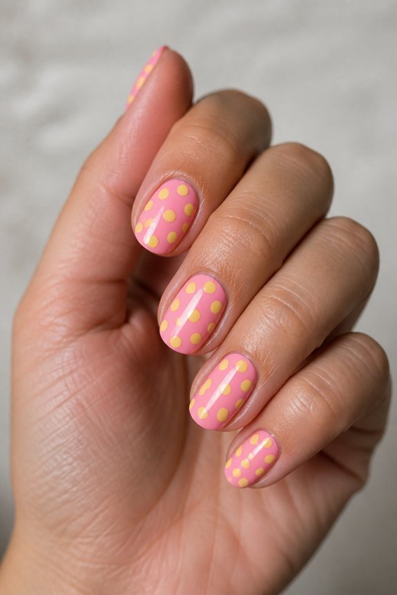 polka dots nail art