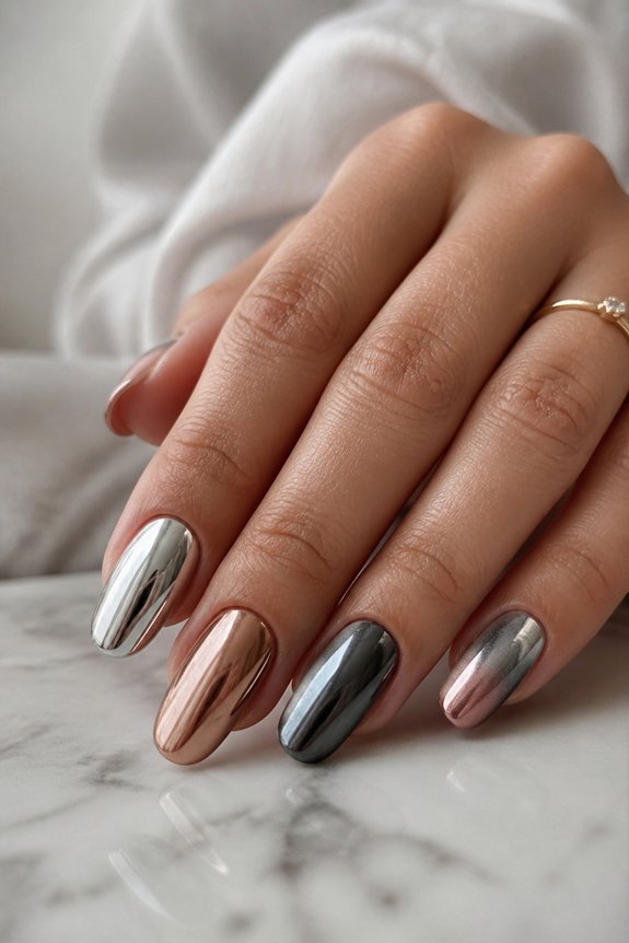 reflective chrome nail techniques