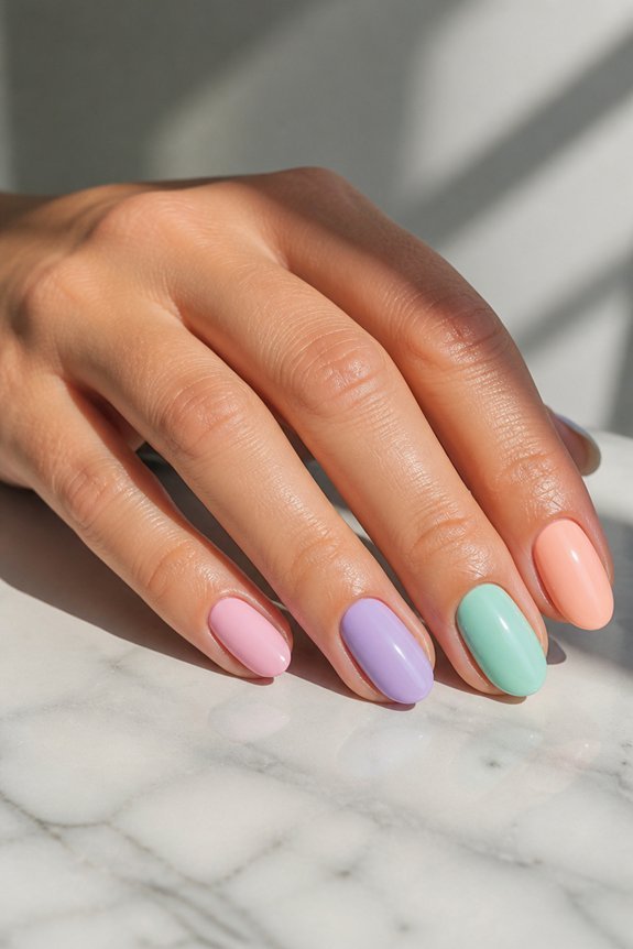 summer pastel gel nails