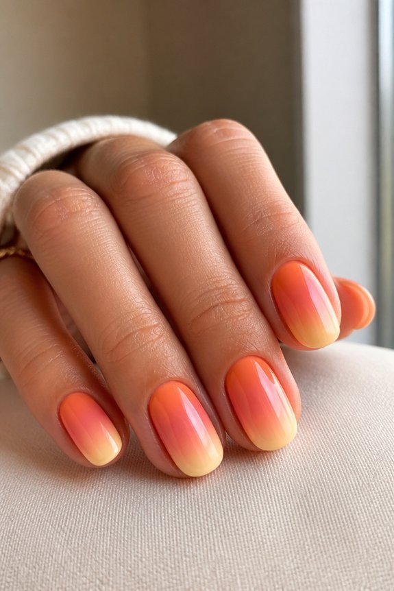 sunset gradient nail design