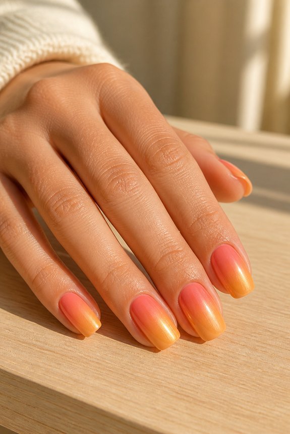 sunset gradient nail design