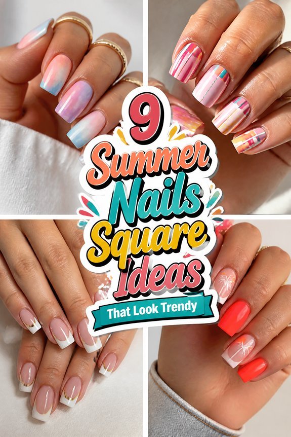 trendy square summer nails