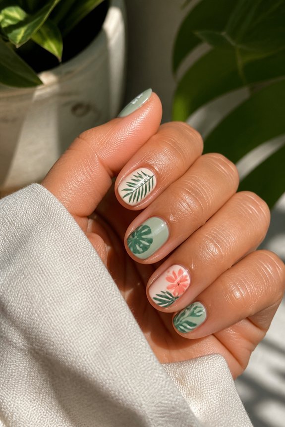 tropical nail art elegance