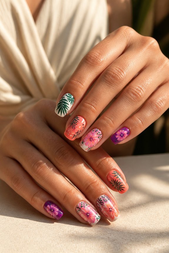 tropical nail design inspiration