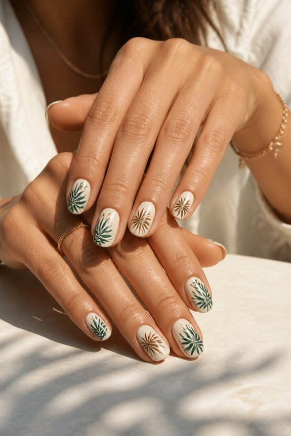 tropical palm nail designs