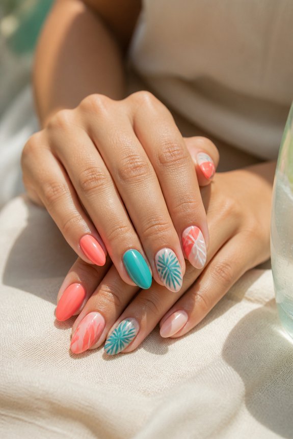 tropical vacation inspired nail art