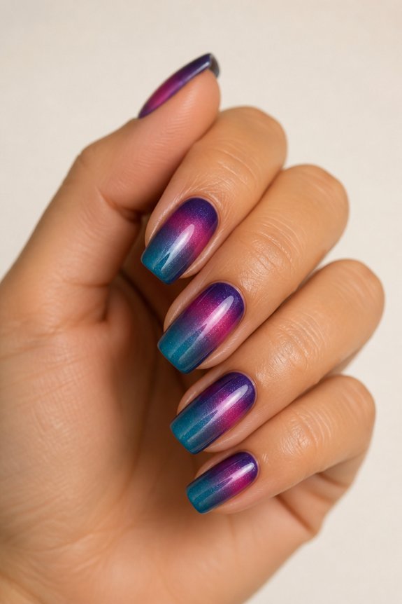 vibrant gradient festival nails