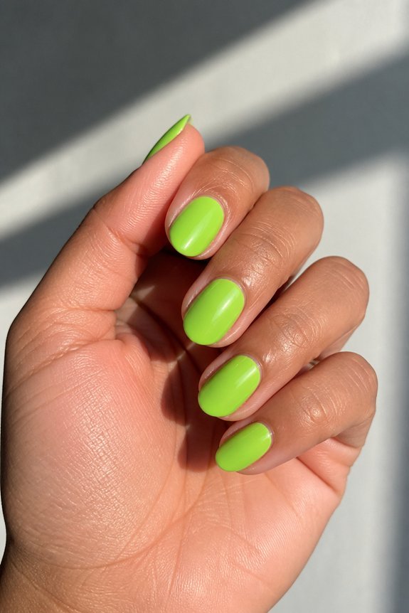 vibrant lime green nails