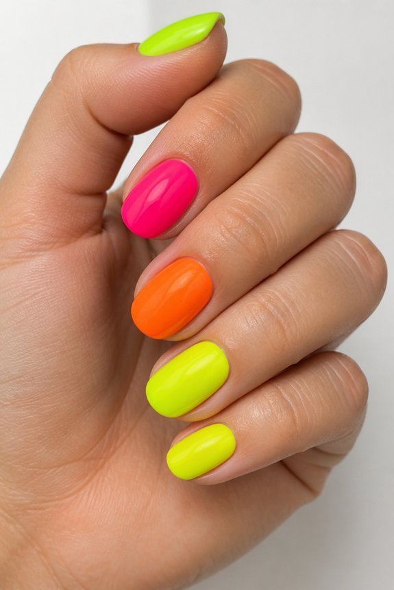 vibrant neon nail designs