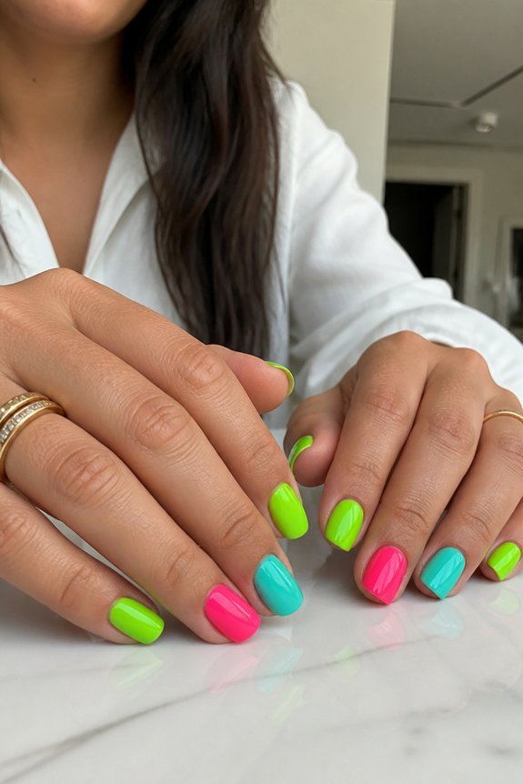 vibrant summer gel nails