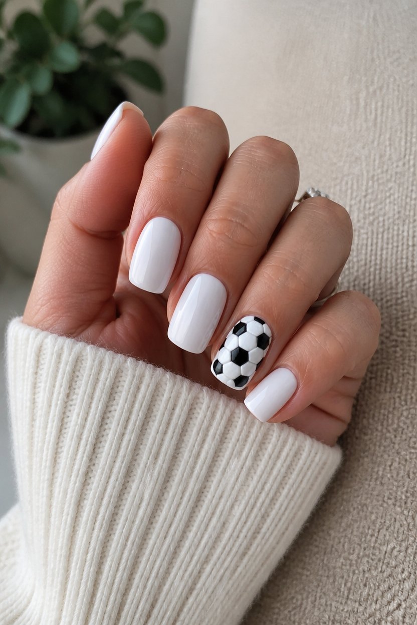 3d soccer ball nail design