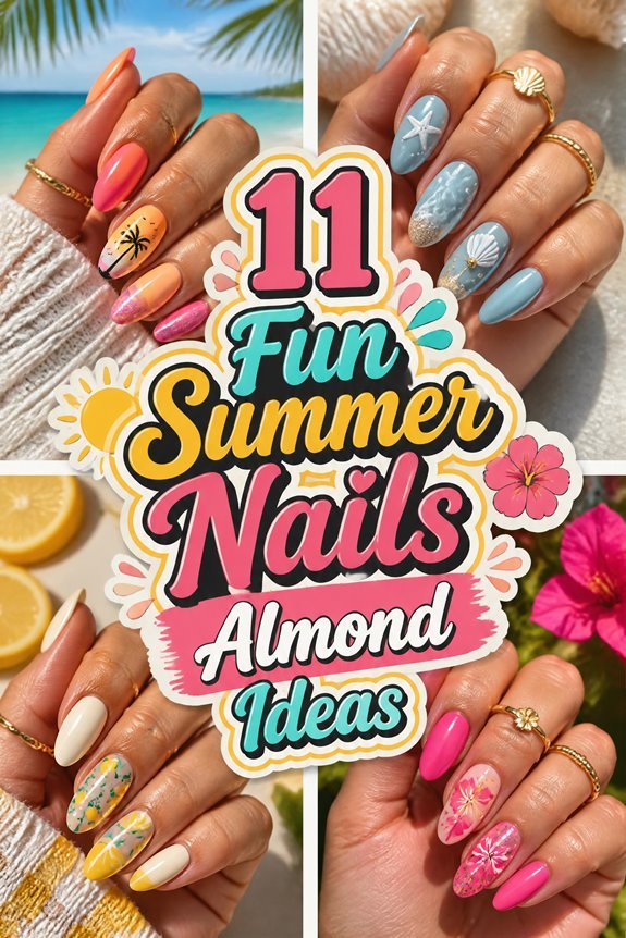 almond shaped summer nail designs