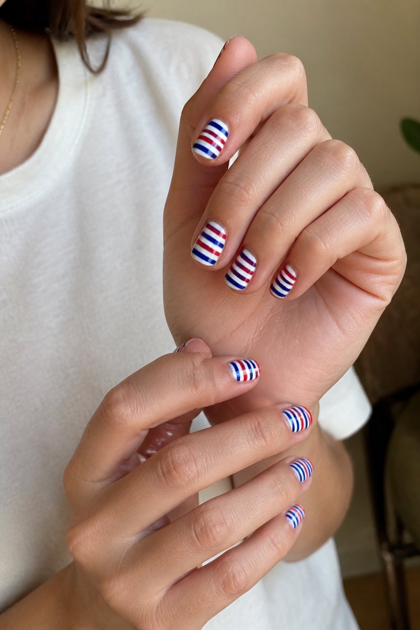 american flag nail design