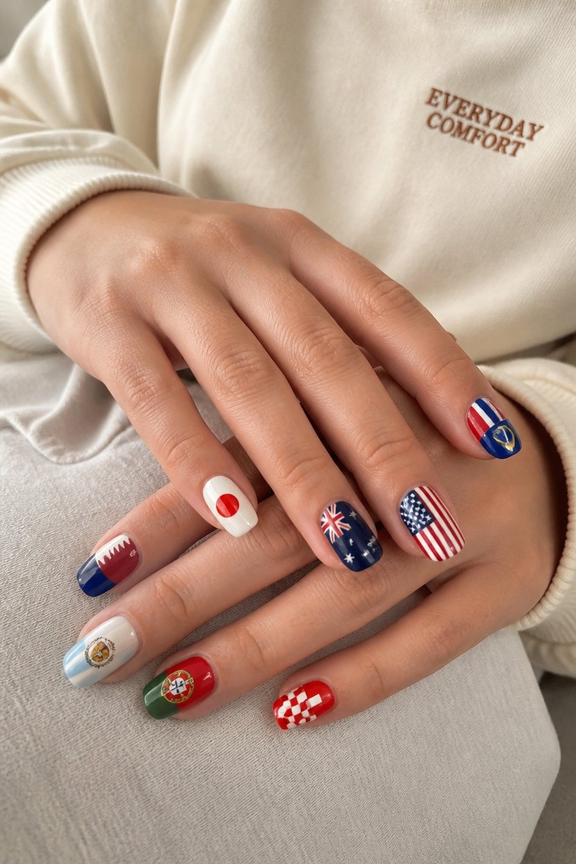 artistic nail flag designs