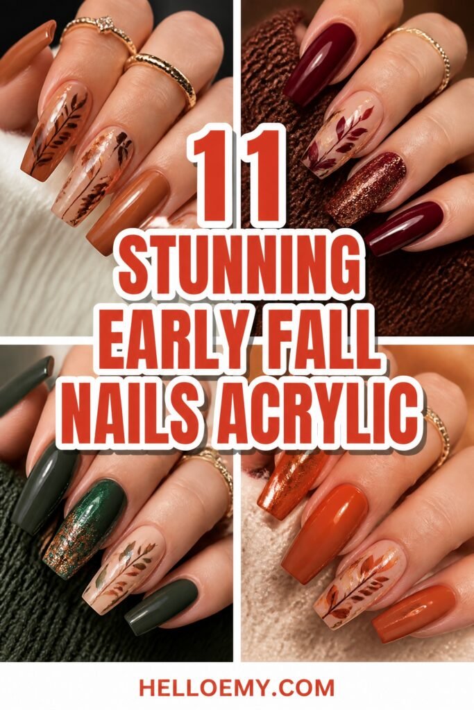 autumn inspired acrylic nail designs
