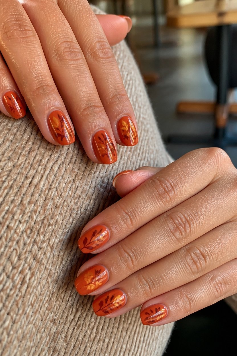 autumn nail art technique