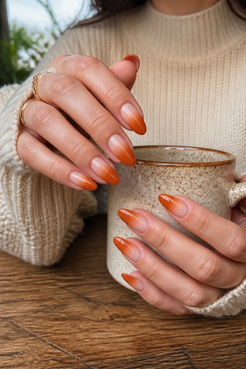 autumn ombr for nails