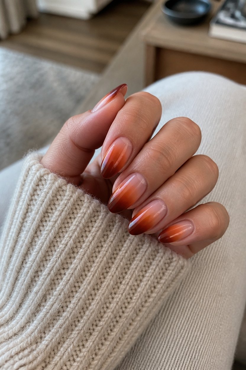 autumn ombre nail design