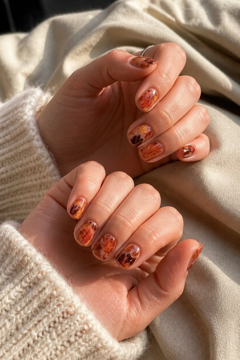 autumn themed nail art techniques