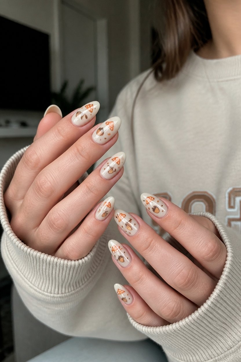autumn woodland nail art