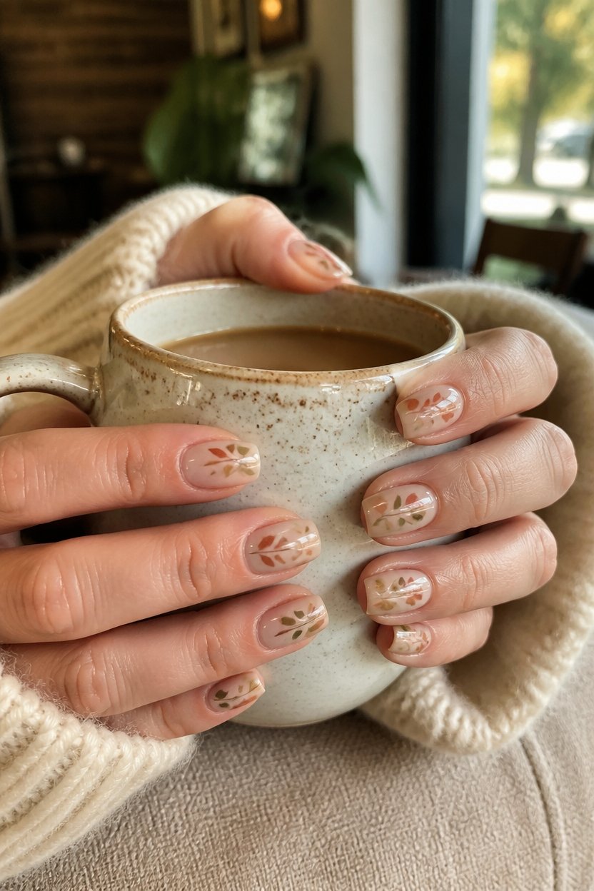 autumnal elegance on nails