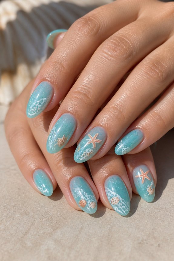 beach themed nail artistry