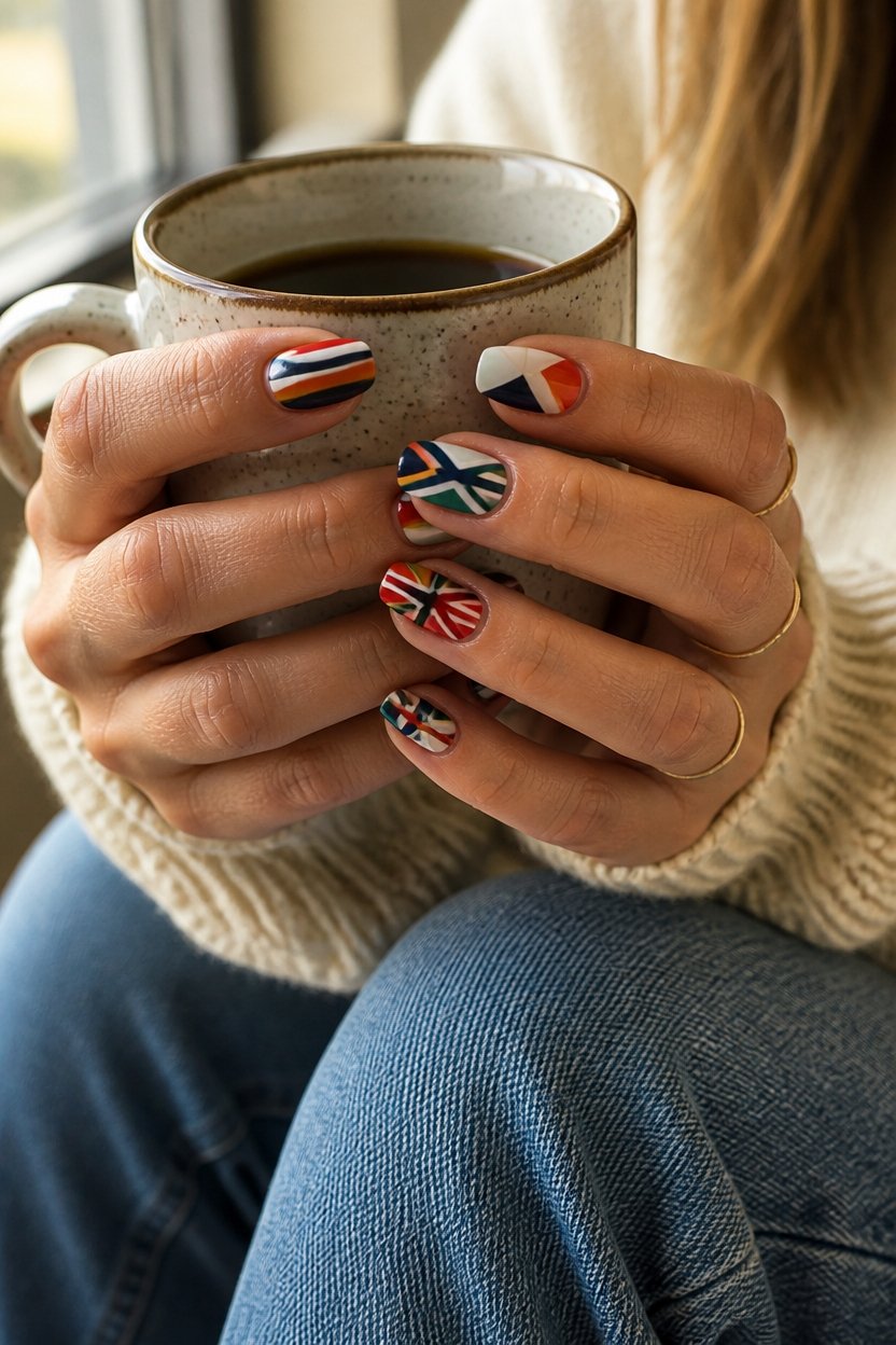 bold geometric nail art