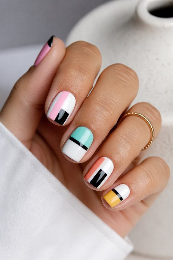 bold geometric nail artistry
