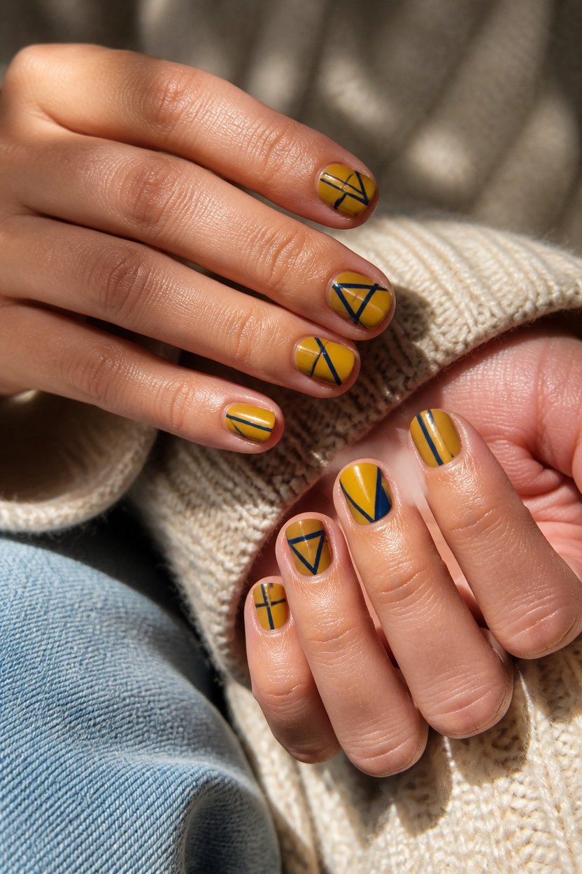 bold geometric nail design