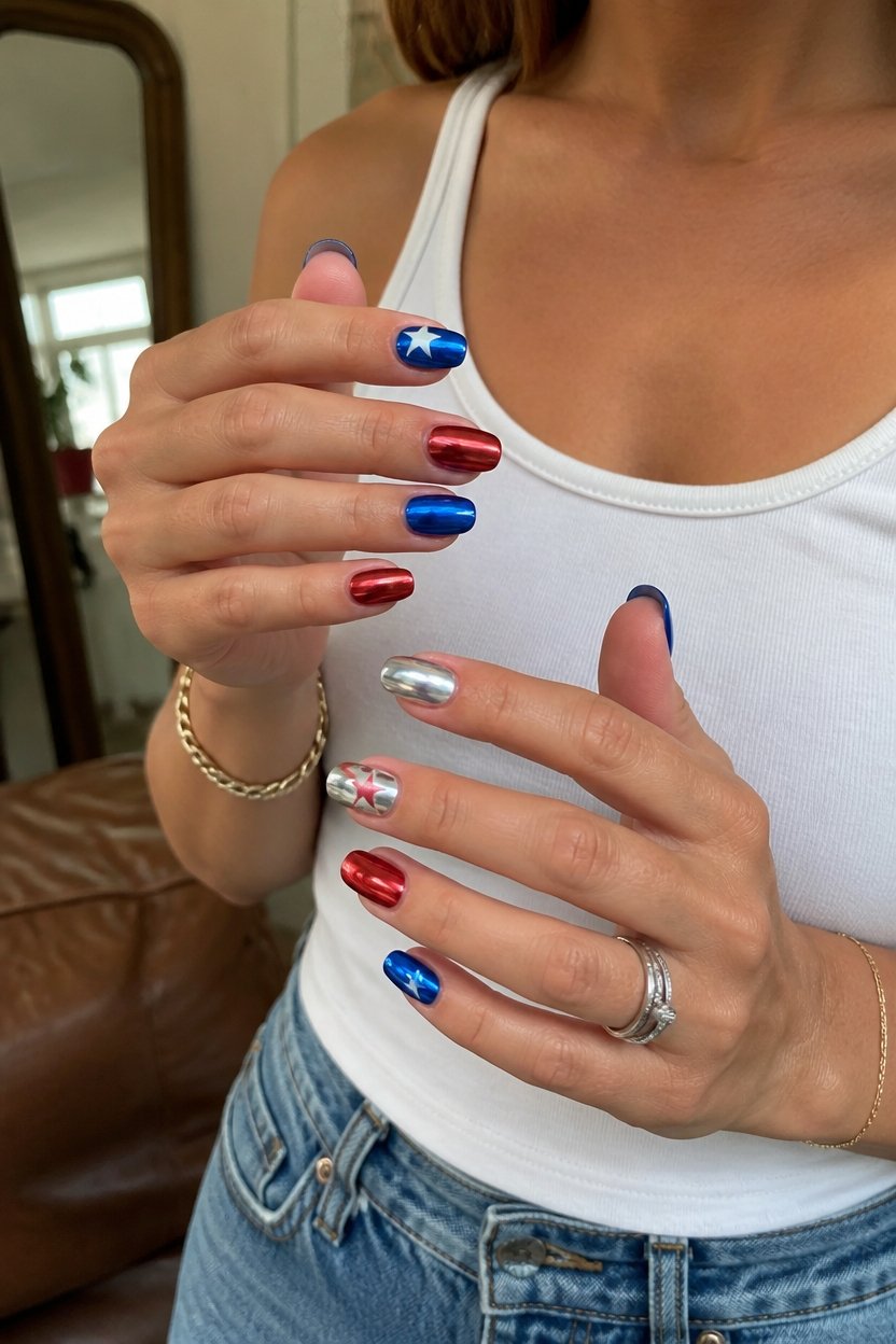 bold metallic nail finishes