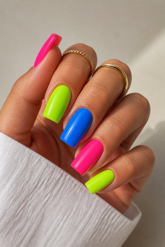 bold neon summer manicures