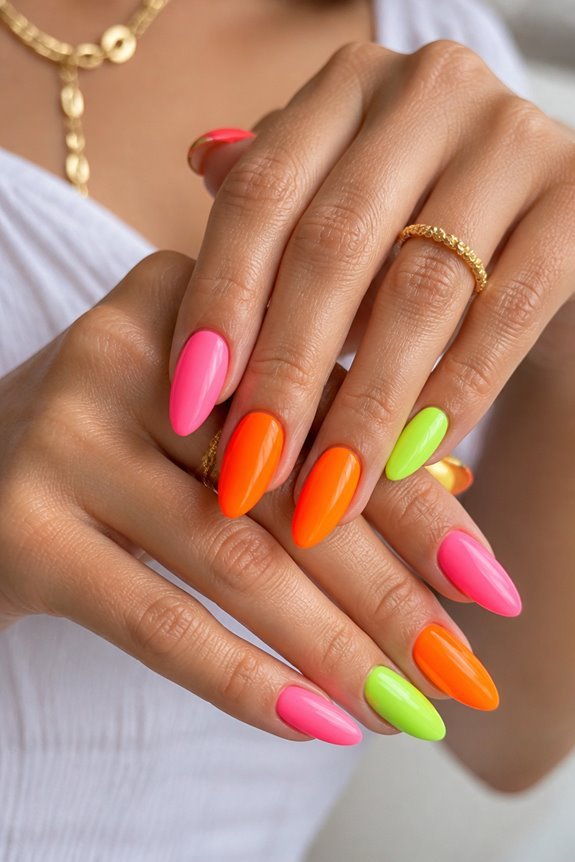 bold neon summer nails