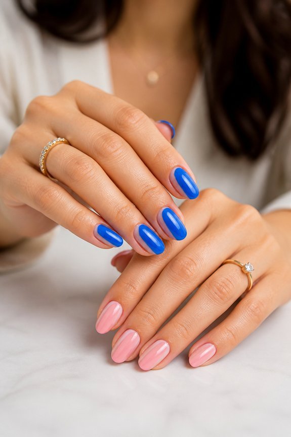 bold split screen nail design