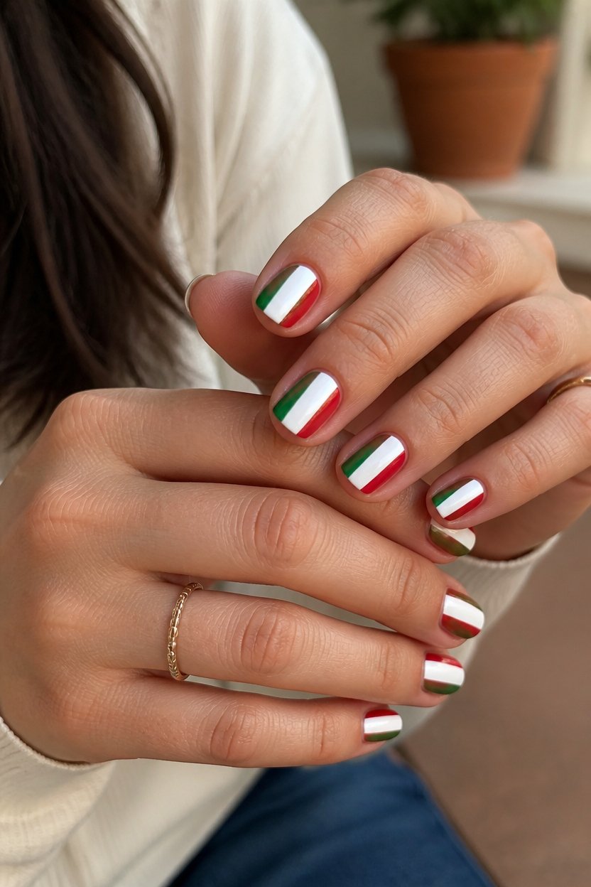 bold striped nail art