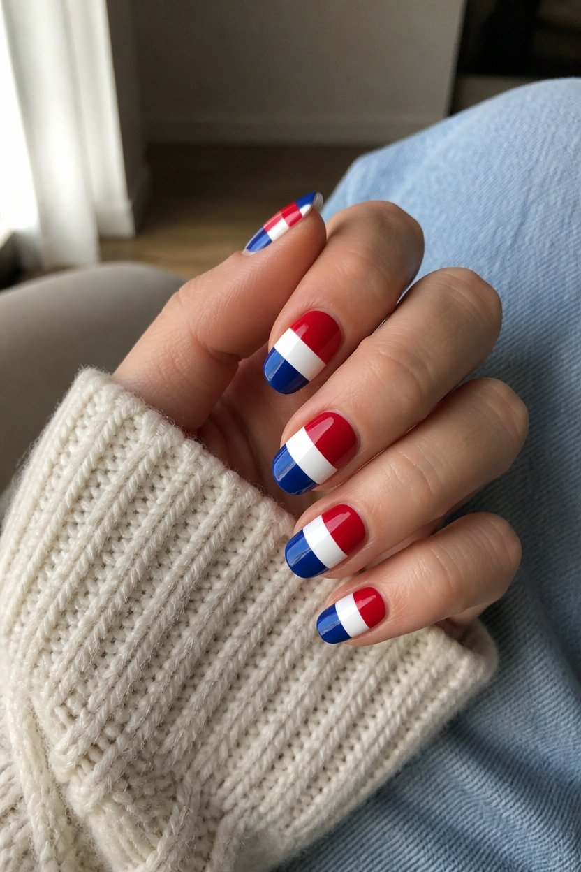 bold tricolor nail designs