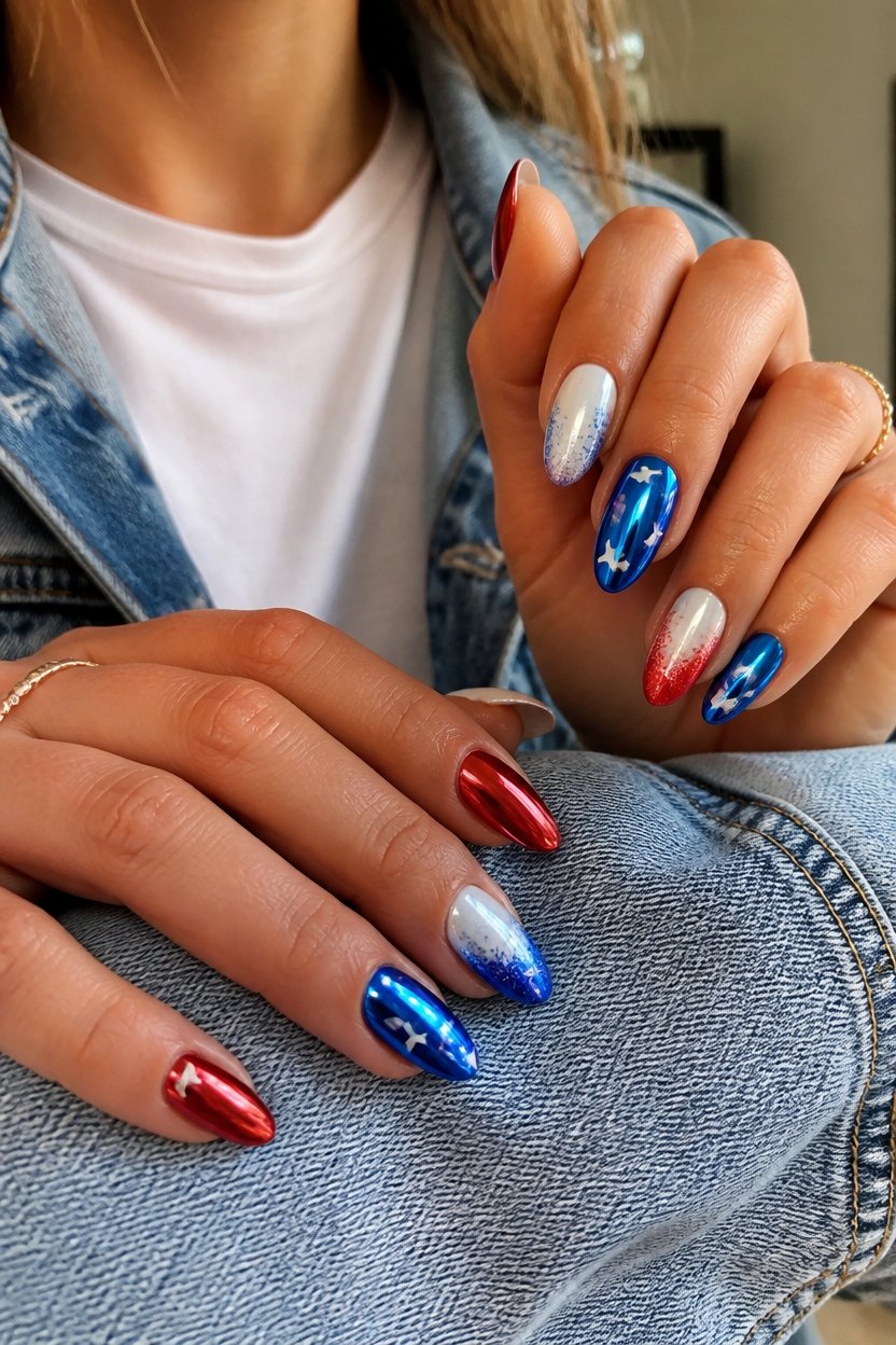 brilliant metallic nail art