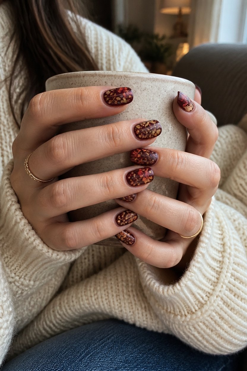 burgundy floral autumn elegance