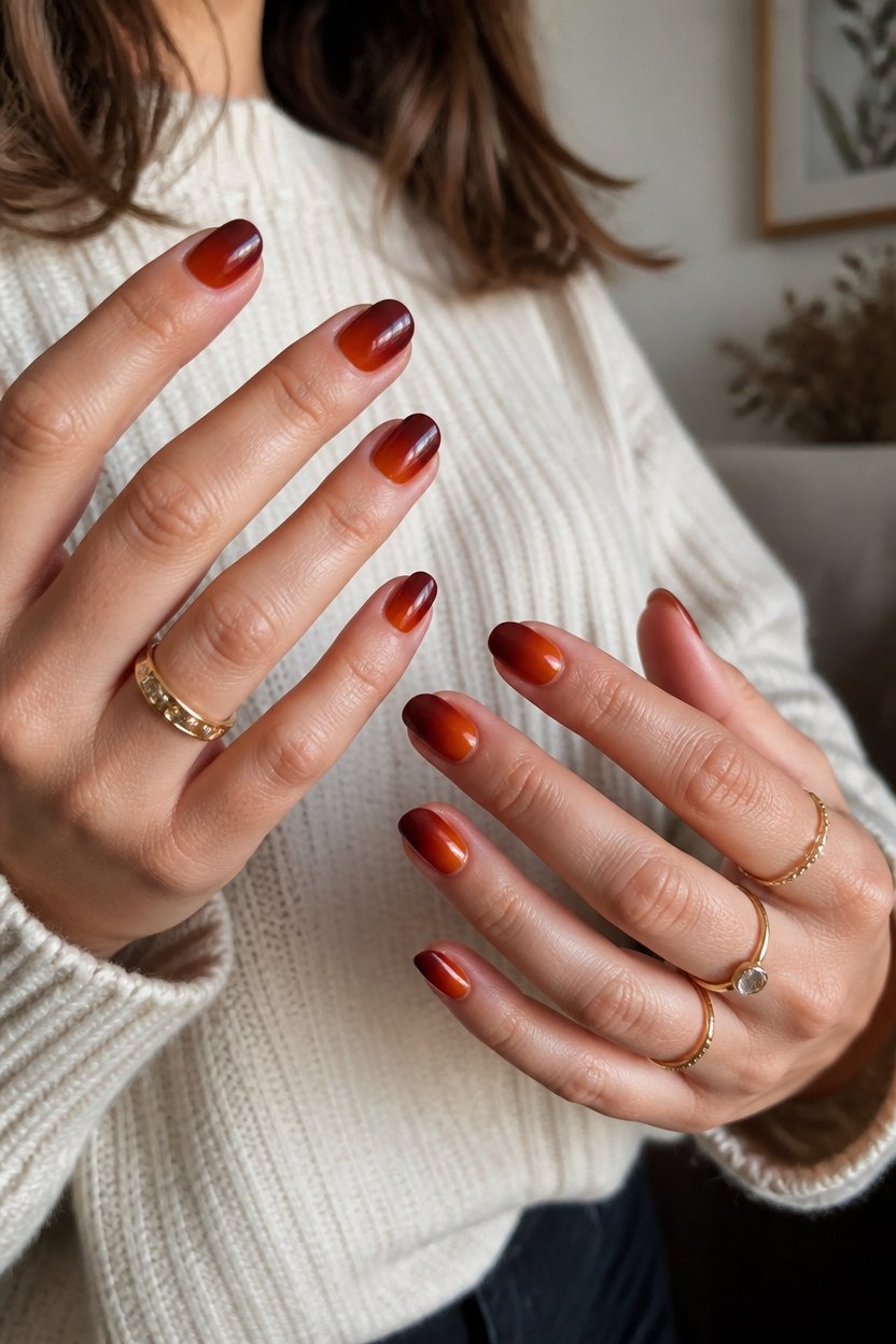 burnt orange burgundy gradient