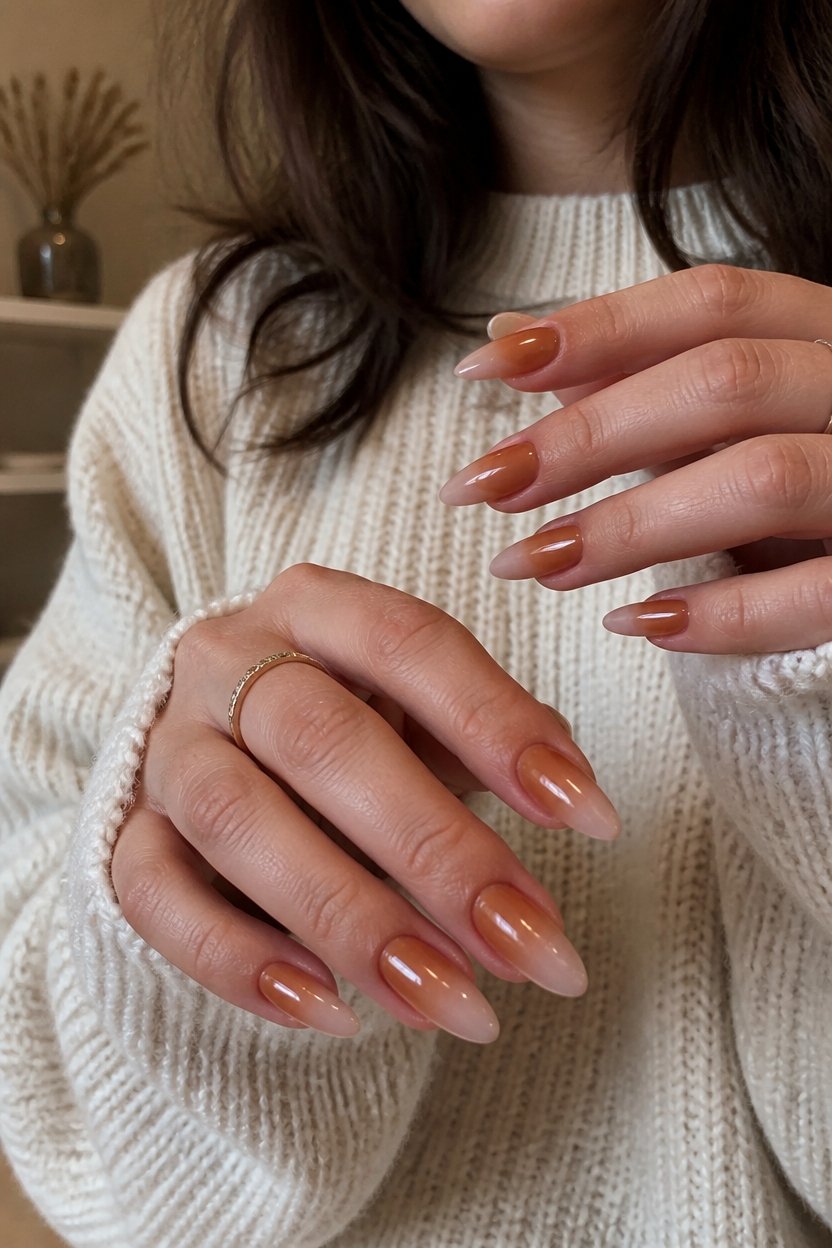 caramel nude ombr elegance