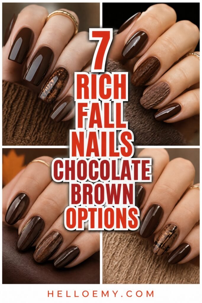 chocolate brown nail ideas