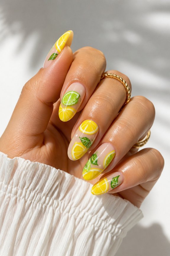 citrus inspired summer nail designs