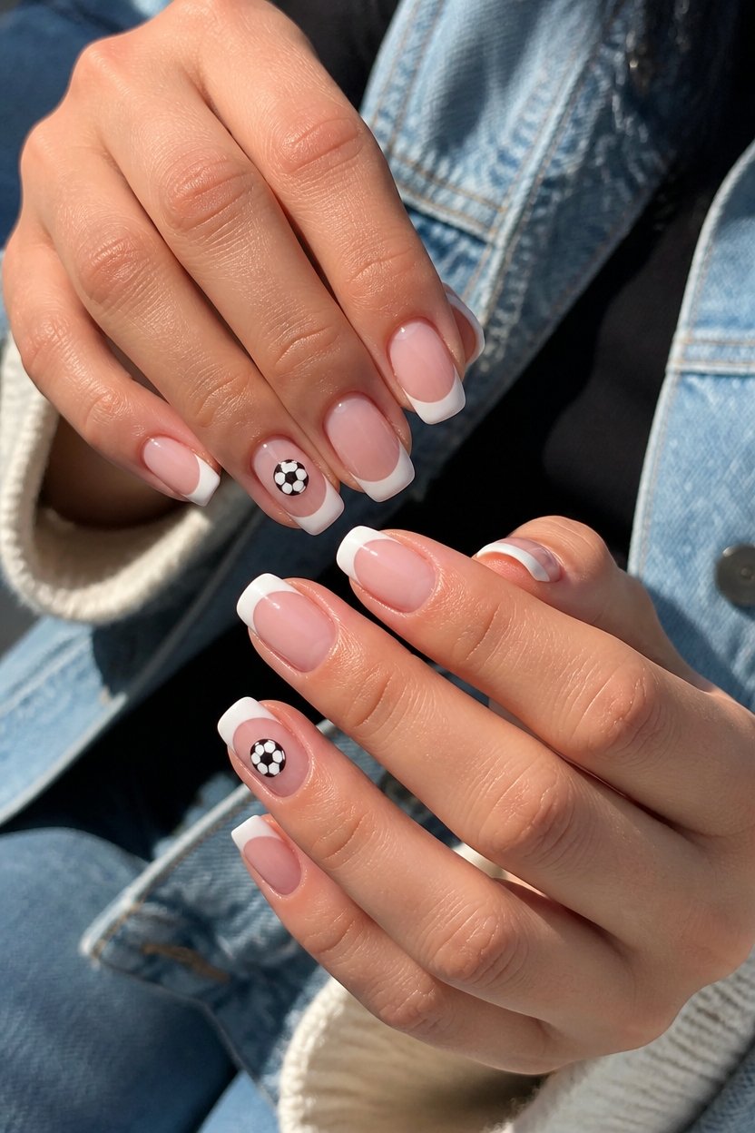 classic soccer ball manicure