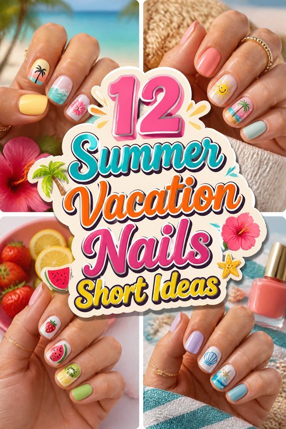 colorful short summer nails
