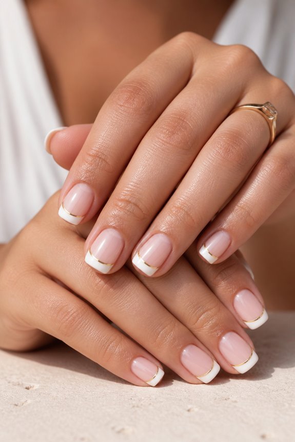 colorful summer french manicure