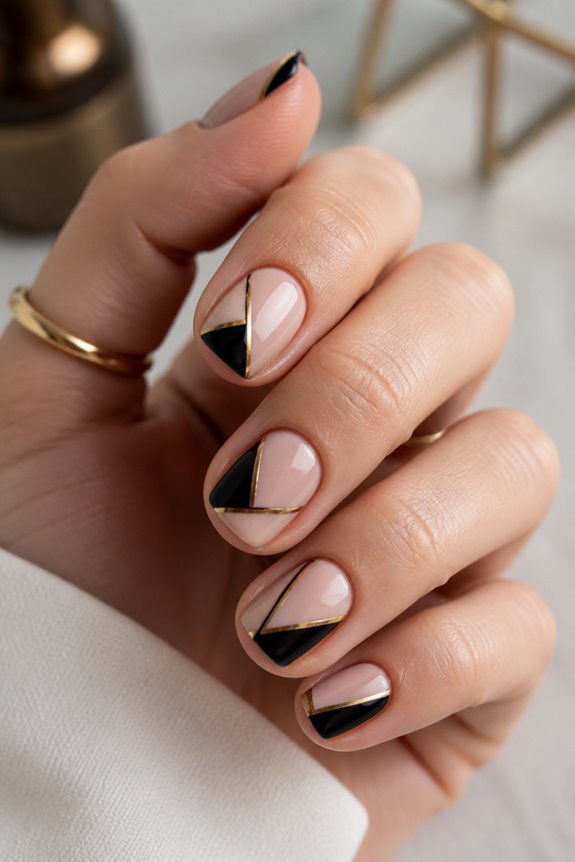 contemporary geometric nail designs