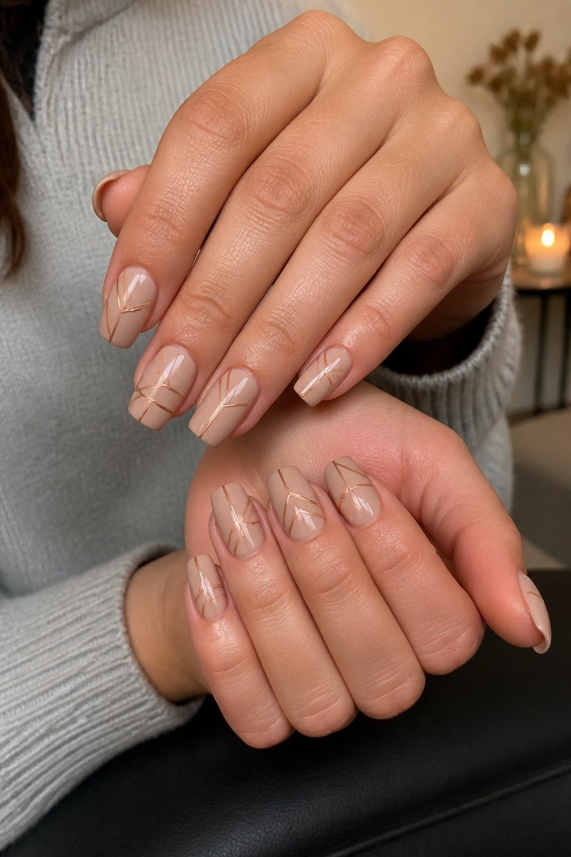 copper lines on nude